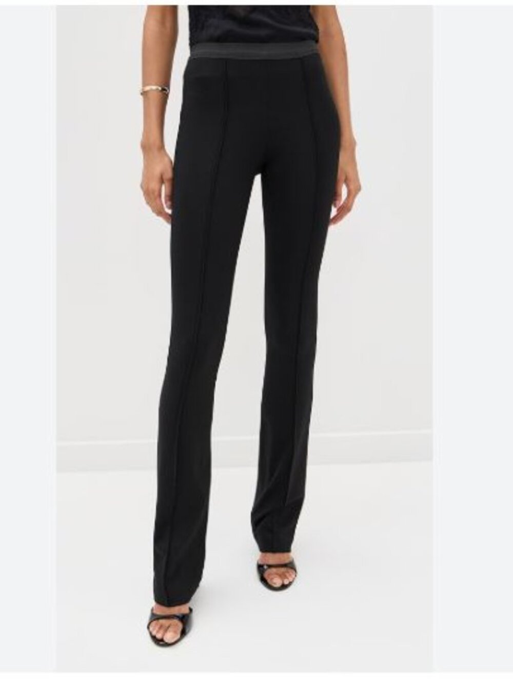 Helmut Lang Straight Slim Leg Ponte Pants Black Small Y2K Minimalist Luxury